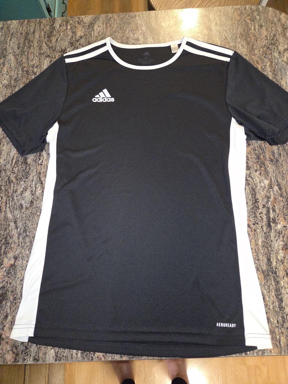 Adidas Men’s Black & White AEROREADY Performance Soccer Shirt